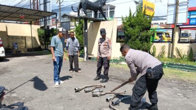 Polsek Leles Polres Garut Kembali Tertibkan Knalpot Brong, Enam Motor Diamankan
