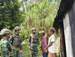 Gerakkan Binter Anjangsana, Satgas Yonif 521/DY Berikan Pelayanan Kesehatan bagi Warga Distrik Kurima