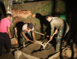 Demi Tepat Waktu, Pembangunan Rutilahu di Kp. Cibangkerong Dikebut Siang Hingga Malam