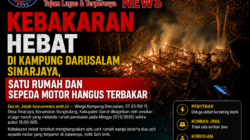 Kebakaran Hebat di Kampung Darusalam Sinarjaya, Satu Rumah dan Sepeda Motor Hangus Terbakar