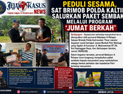 Peduli Sesama, Sat Brimob Polda Kaltim Salurkan Paket Sembako melalui Program ‘Jumat Berkah