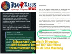 Diduga Hasil Jurnalistik Diragukan, BWS Sulawesi Tengah Beri Klarifikasi Terkait Retakan Irigasi di Desa Maubang