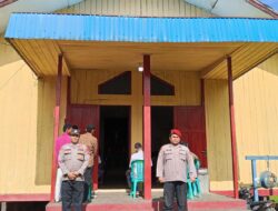 Polsek Muara Wahau Jamin Rasa Aman Beribadah, Ibadah Minggu di Gereja Santo Martinus Berlangsung Khidmat dan Kondusif