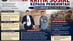 Perlu Kami Sampaikan Kritik Sosial kepada Pemerintah dengan Landasan Nilai-Nilai Agama