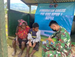 Satgas Pamtas RI-PNG yonif 645/Gty Laksanakan Kegiatan Teritorial Anjangsana Kemasyarakat di Distrik Napua