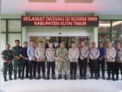 Kunjungan Perdana ke Kodim 0909/KTM, Kapolres Kutai Timur Perkuat Sinergitas TNI-Polri