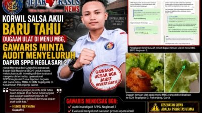 GAWARIS Desak BGN Evaluasi Korwil dan Korcam SPPI, Audit Total SPPG Neglasari 2 Usai Dugaan Ulat di Menu MBG