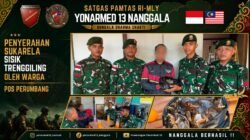 Gencarkan Komsos dan Edukasi Hukum, Satgas Pamtas Yonarmed 13/Nanggala Terima Penyerahan Sukarela ±1 Kg Sisik Trenggiling dari Warga Perbatasan