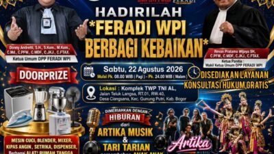Pesta Rakyat “FERADI WPI Berbagi Kebaikan” Siapkan Doorprize, Santap Malam, Konsultasi Hukum Gratis dan Beragam Hiburan