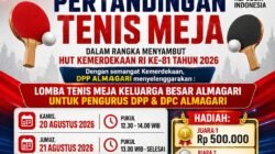 DPP ALMAGARI Gelar Pertandingan Tenis Meja Semarak HUT ke-81 Kemerdekaan RI