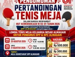 DPP ALMAGARI Gelar Pertandingan Tenis Meja Semarak HUT ke-81 Kemerdekaan RI
