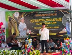 Kapolsek Kongbeng Hadiri Maulid Nabi dan Istighosah di Desa Makmur Jaya