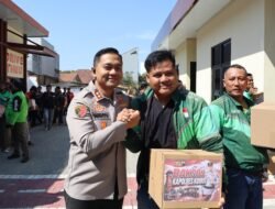 Solid! Kapolres Kudus Gandeng 350 Ojol, Sembako Jadi Simbol Persaudaraan dan Sinergi Kamtibmas