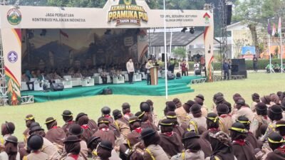 APEL KEBANGSAAN KEMAH NASIONAL PRAMUKA PUI TAHUN 2026 DI SELABINTA CAMPING GROUND SUKABUMI BERSAMA KAPOLRI