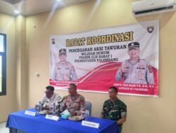 Kapolsek Ilir Barat I Palembang Pimpin Langsung Rapat Koordinasi Pencegahan aksi Tawuran.