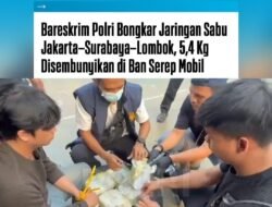 5,4 Kg Sabu Disembunyikan di Ban Serep Mobil, Bareskrim Bongkar Jaringan Jakarta–Surabaya–Lombok