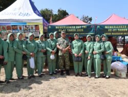 Bazar Serentak HUT TNI Ke-81,Dandim 0611/Garut Didampingi Ketua Persit KCK Cab XXll Dim 0611 Koorcabrem 062 PD lll/Slw Pererat Kemanunggalan dengan Masyarakat