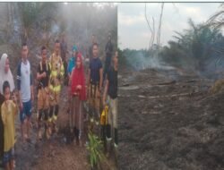KEBAKARAN LAHAN SAWIT, MILIK WARGA DESA BENUA UTAMA KECAMATAN BENUA, PENYEBAB KEBAKARAN BELUM DIKETAHUI