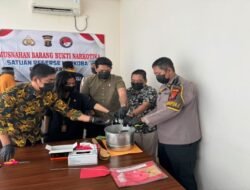 Polres Berau Musnahkan 38,51 Gram Sabu dari Delapan Perkara Narkotika