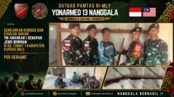 Gencarkan Komsos dan Edukasi Hukum, Satgas Pamtas Yonarmed 13/Nanggala Terima Penyerahan Sukarela 1 Pucuk Senjata Api Rakitan dari Warga Perbatasan